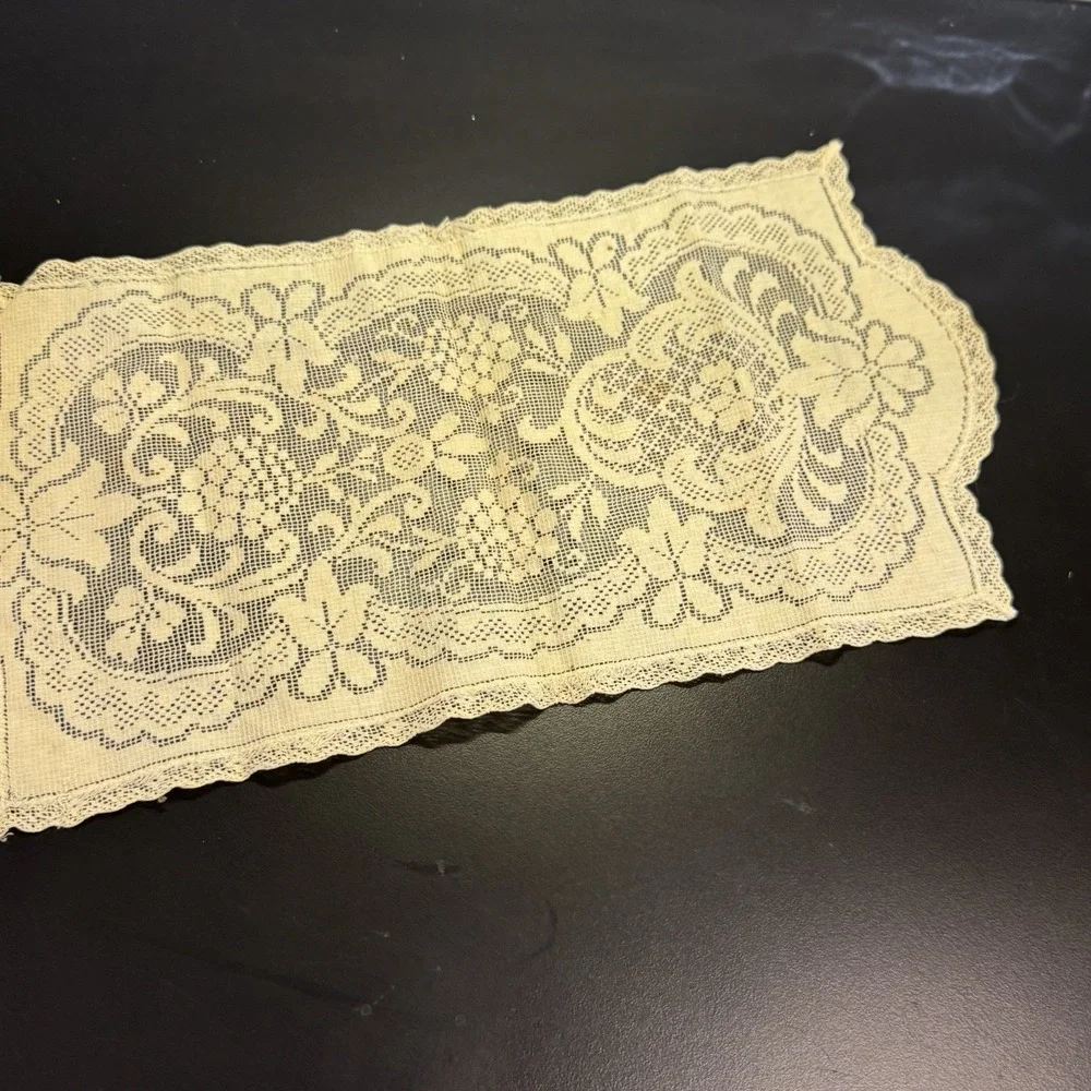 5 Piece Lot‎ Linen Handkerchief Tea Towel Pillowcase Cutwork Lace Handmade
